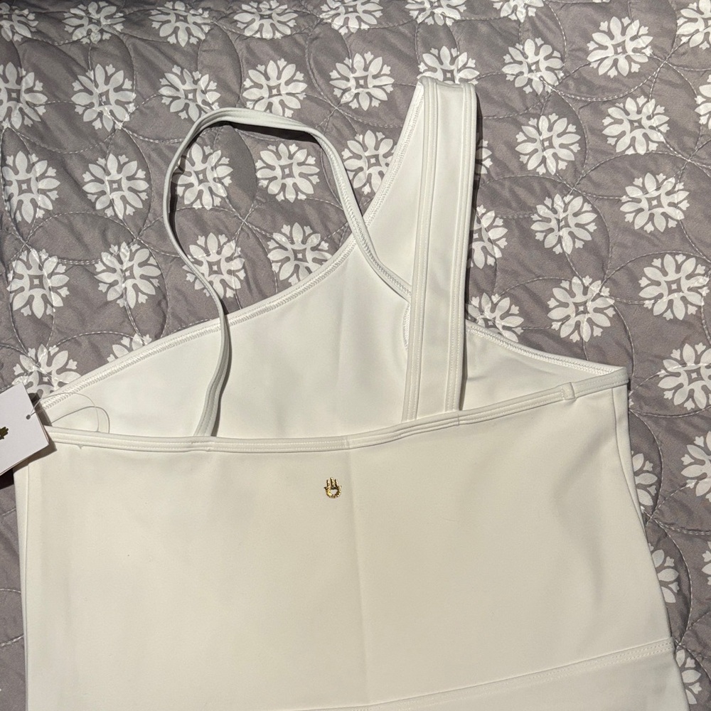Spiritual Gangster Kaci Asymmetric Active Dress White One Shoulder Tennis S NEW - Picture 4 of 8